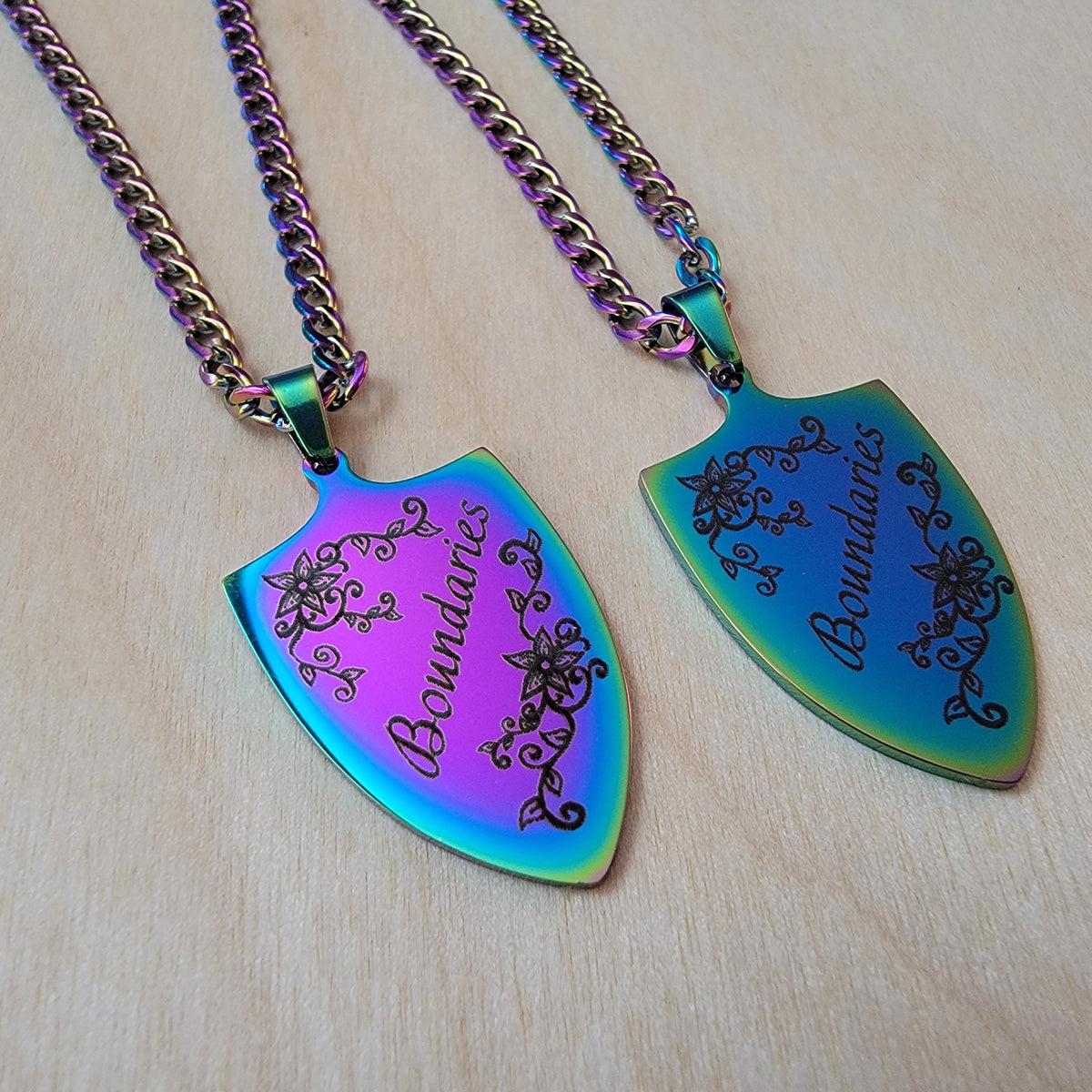 Boundaries Shield Rainbow Plated Necklace