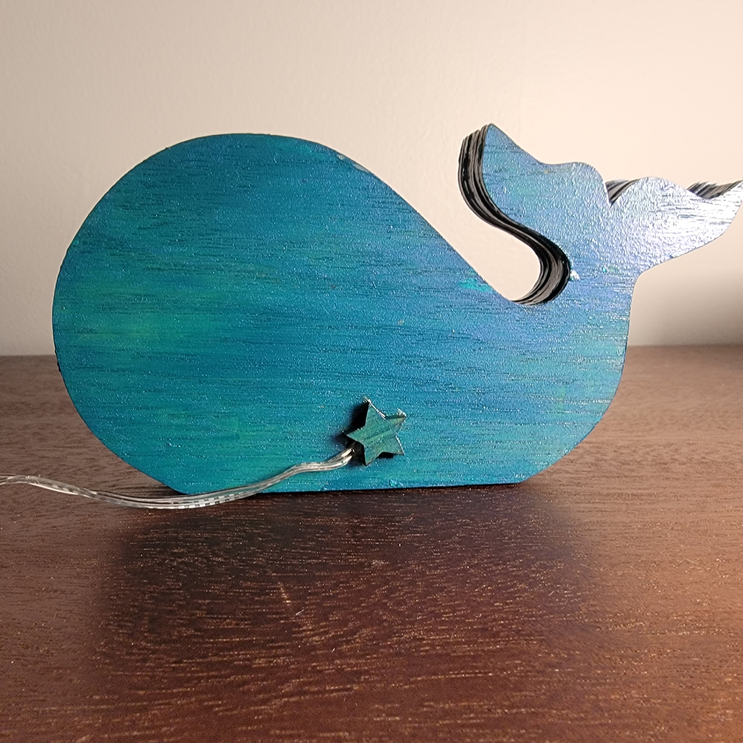 Magic Aqua Starry Whale Night Light