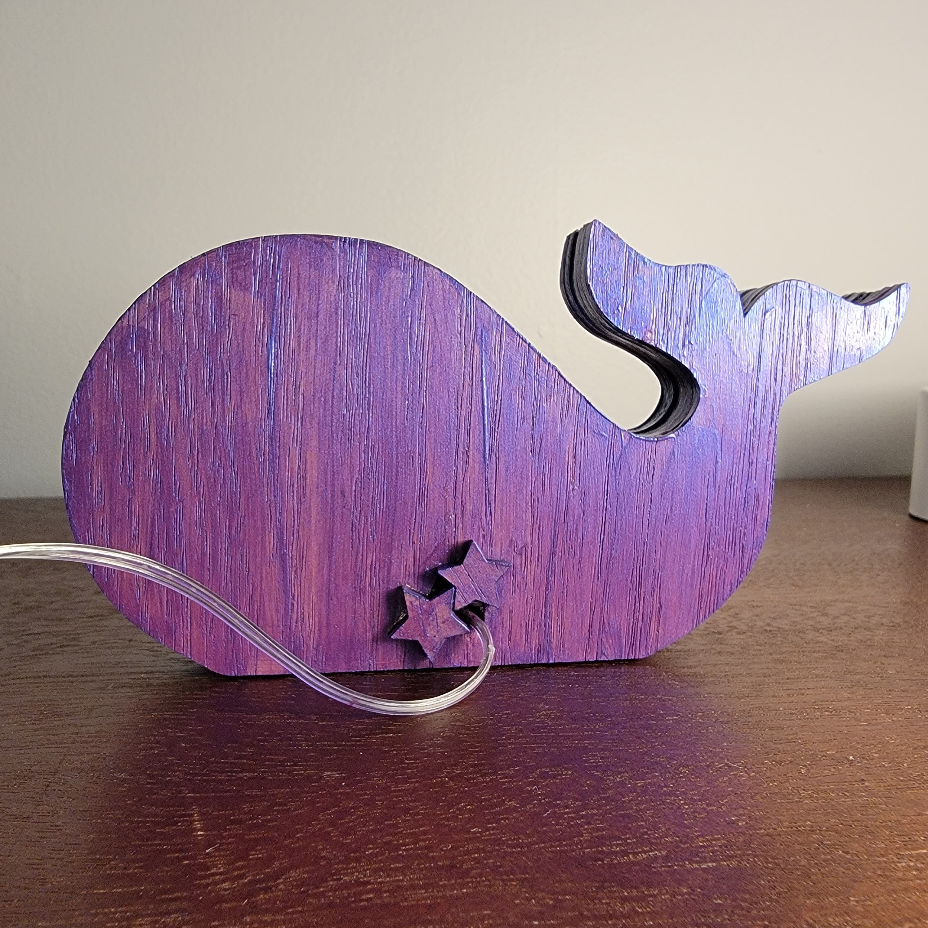 Wild Purple Starry Whale Night Light