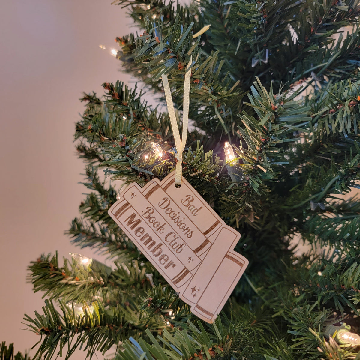 Bad Decision Book Club Wooden Ornament