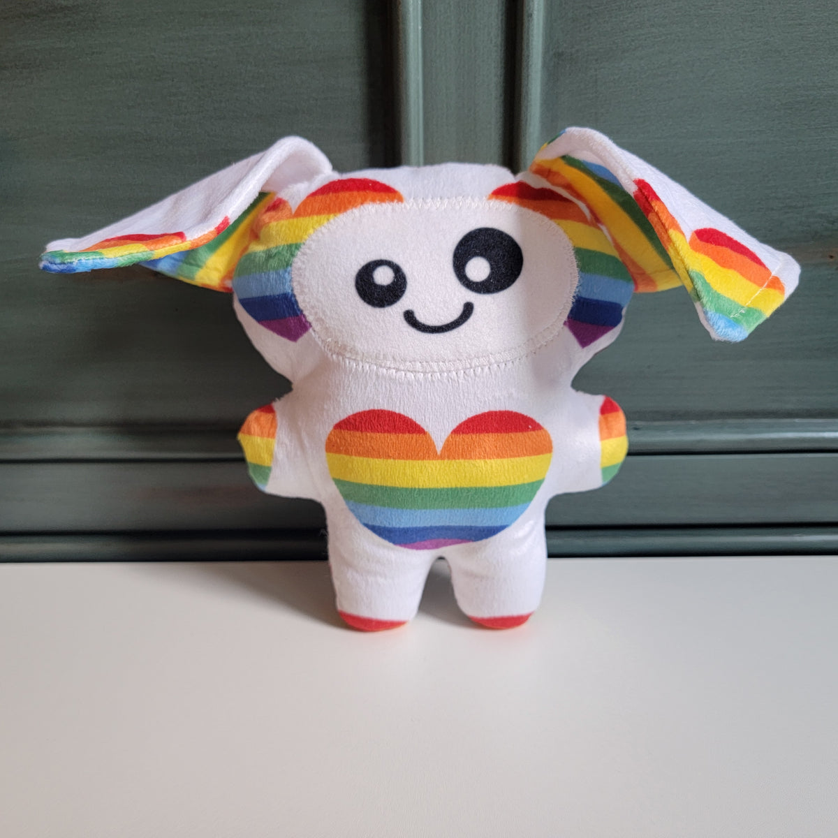 Rainbow Heart Gremlet (Googly Eyes)