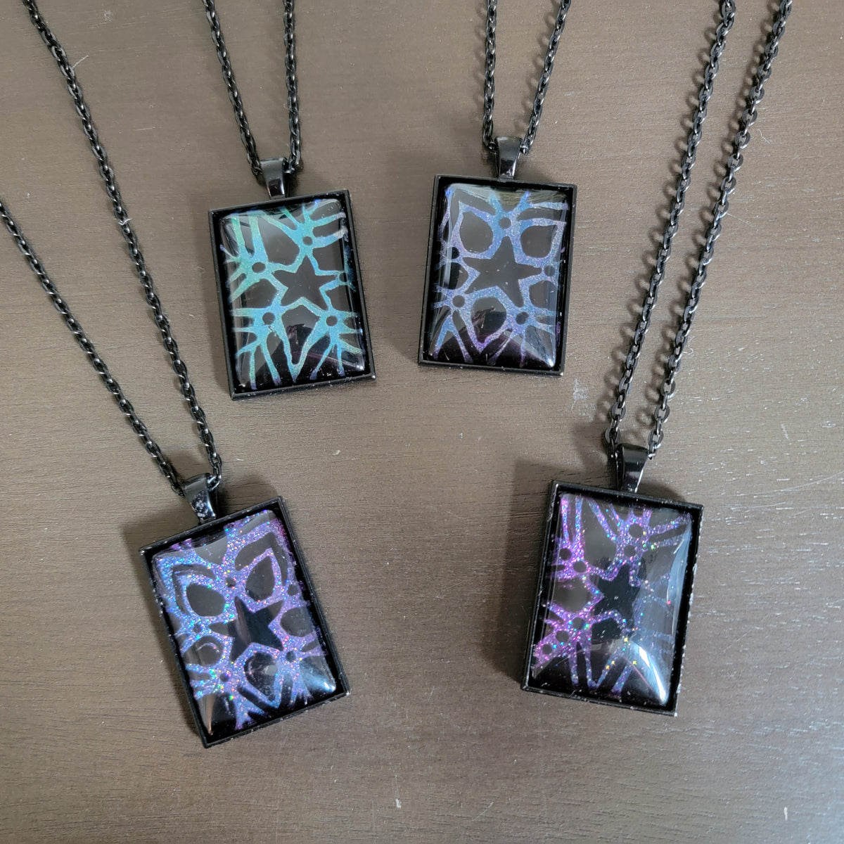 Rectangular Starflower Pendants