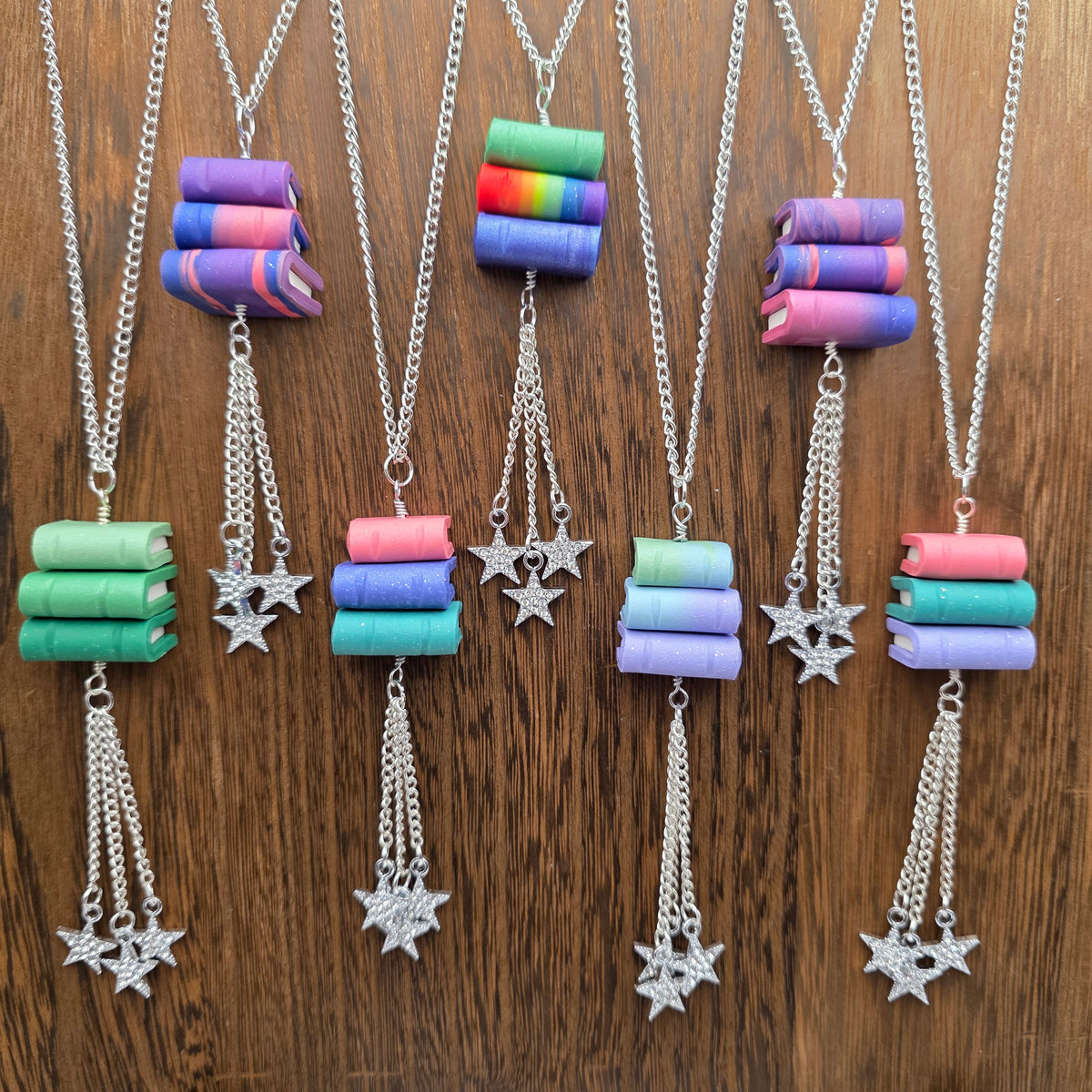 Book Stack Pendants (3 Books)