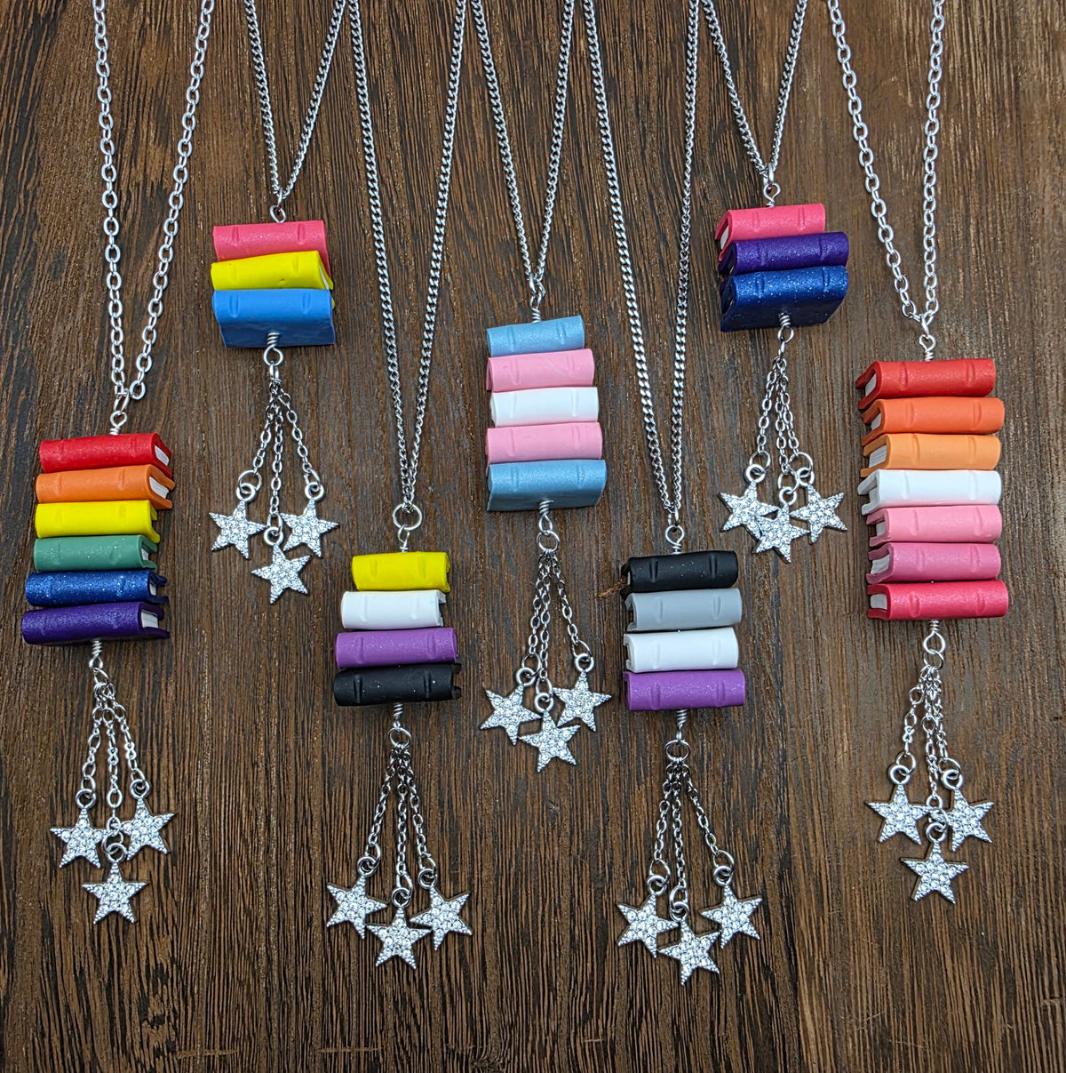 Pride Flag Book Stack Pendant