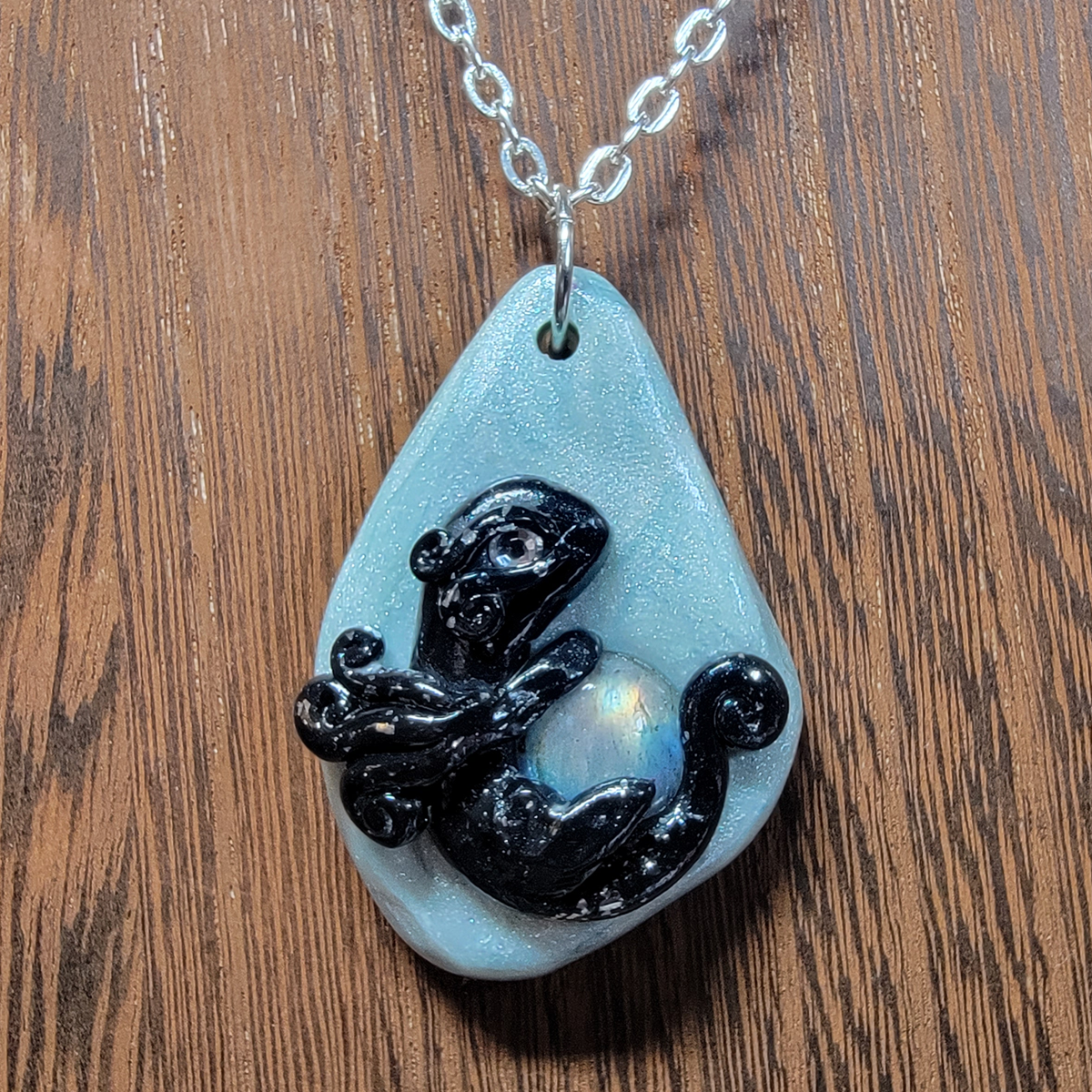 Black Labradorite Treasure Dragon