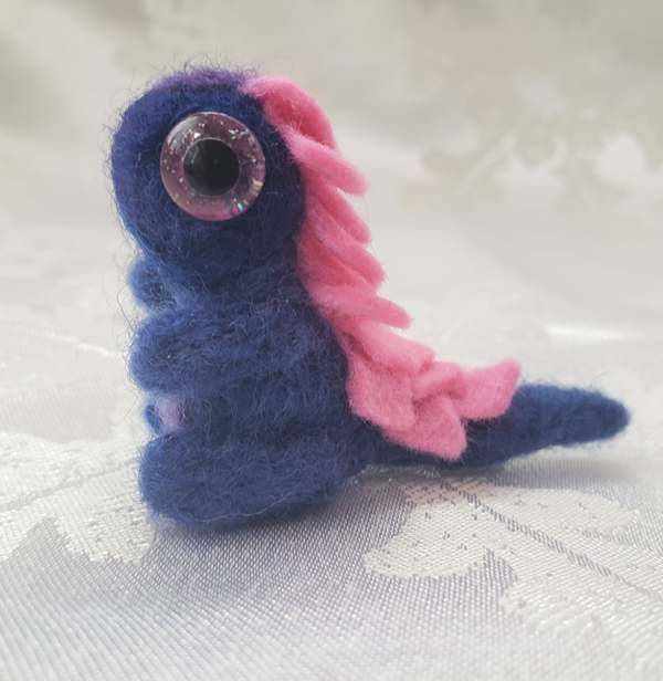 Little Blue Needle Felted Dragon