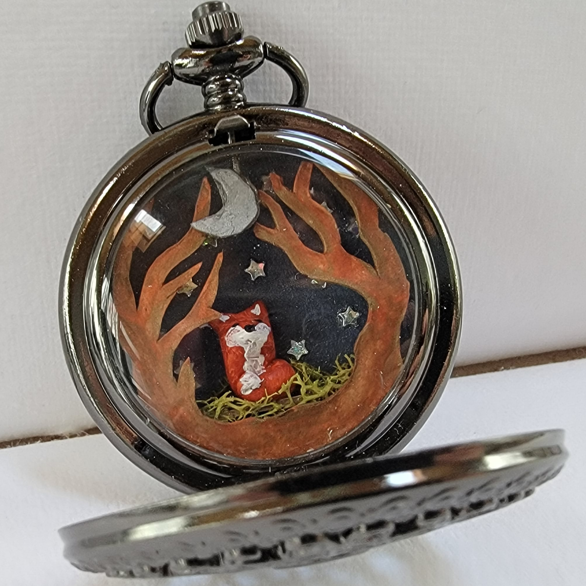 Miniature Fox Habitat with Crescent Moon