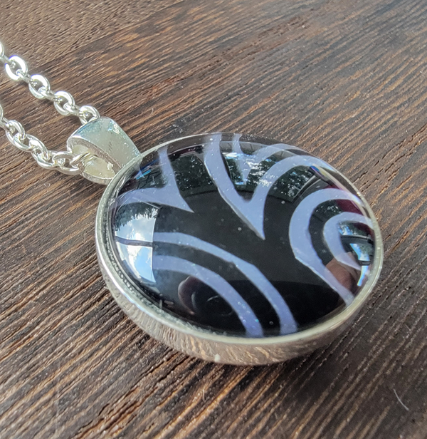 Double Sided Glittertastic Swirl Pendant