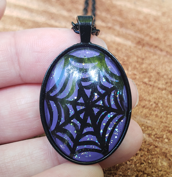 Spiderweb Pendant Purple