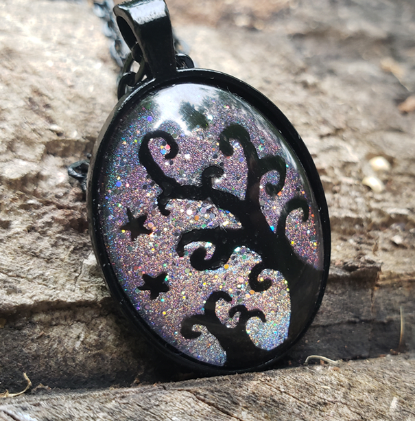 Iridescent Tree Pendant