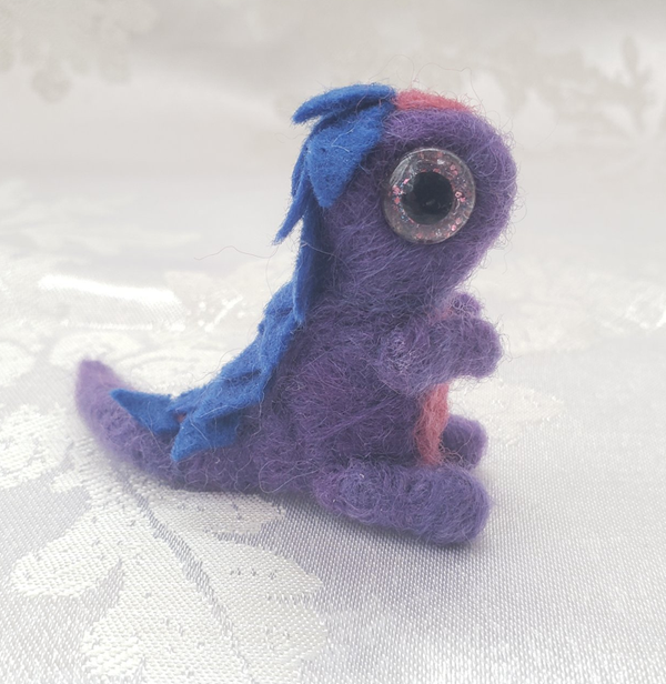 Little Purple Needle Felted Dragon