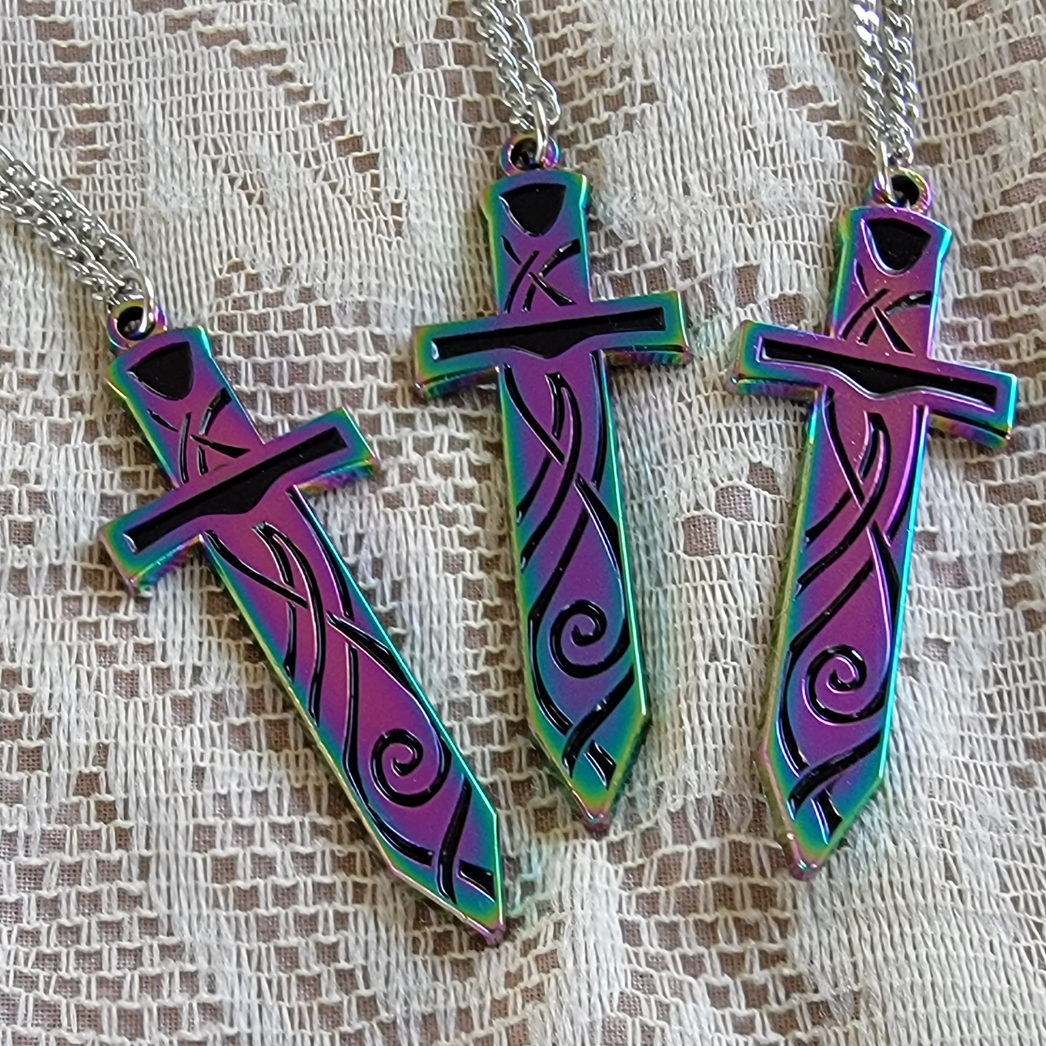 Nebula Rainbow Sword Pendant