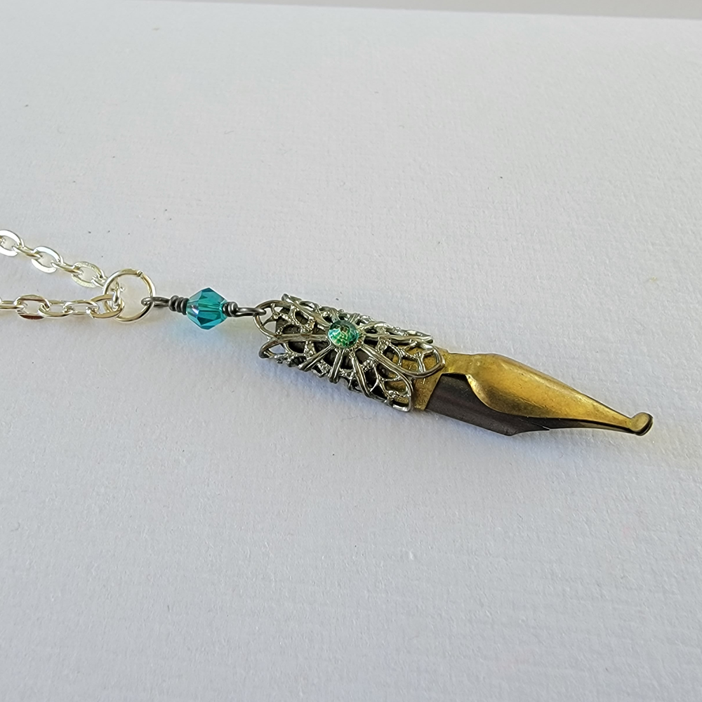 Turquoise Vintage Pen Nib Pendant