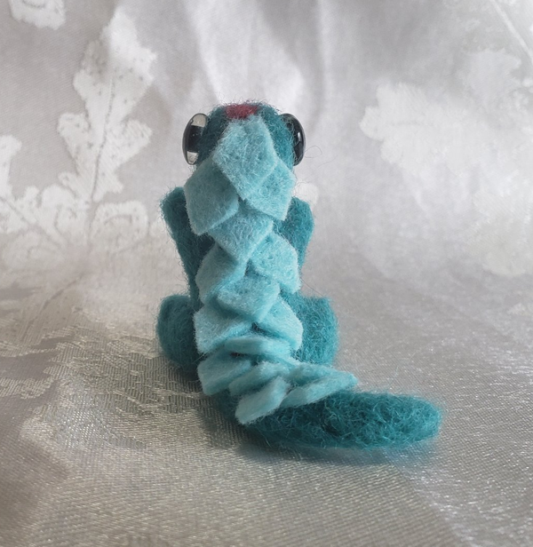 Turquoise & Pink Needle Felted Dragon