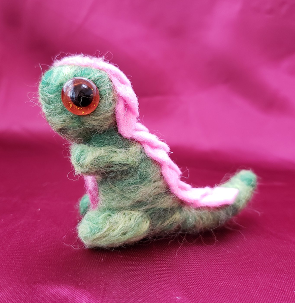 Watermelon Needle Felted Dragon