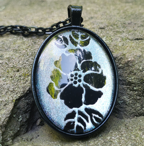 Hand Painted Flower (Blue)
