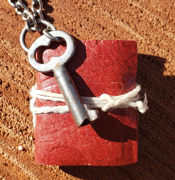 Red Book Necklace with Key