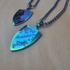 Boundaries Shield Rainbow Plated Necklace