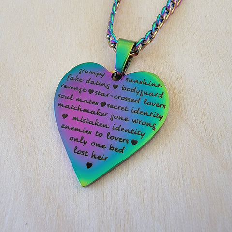 Romance Tropes Heart Rainbow Plated Necklace