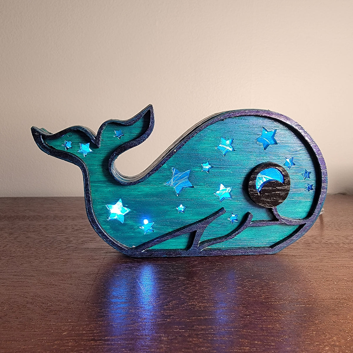 Magic Aqua Starry Whale Night Light