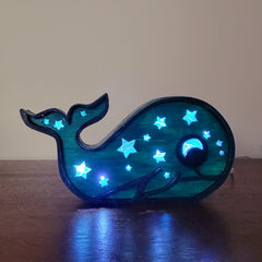 Magic Aqua Starry Whale Night Light