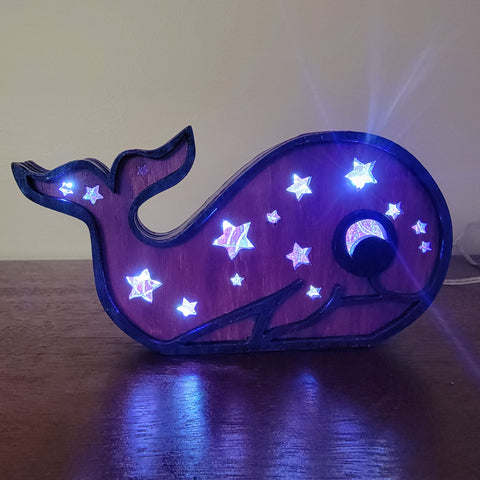 Wild Purple Starry Whale Night Light