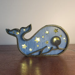 Ocean Blue Starry Whale Night Light