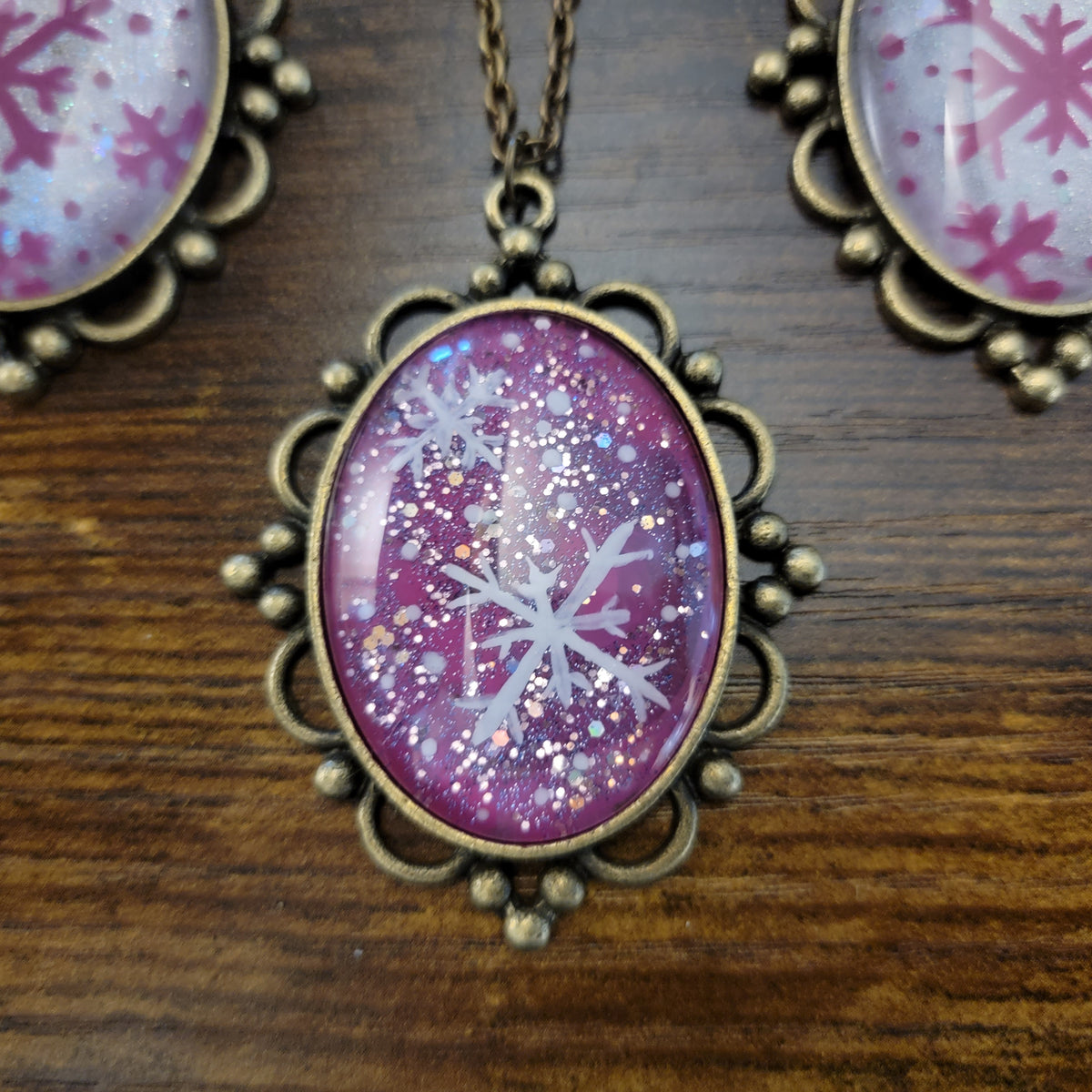 Snowflake Pendants: Pinks