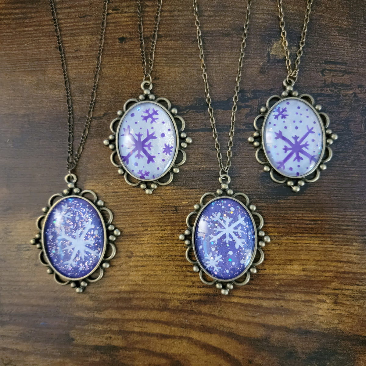 Snowflake Pendants: Purples