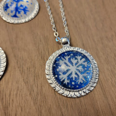 Small Blue Snowflake Pendants