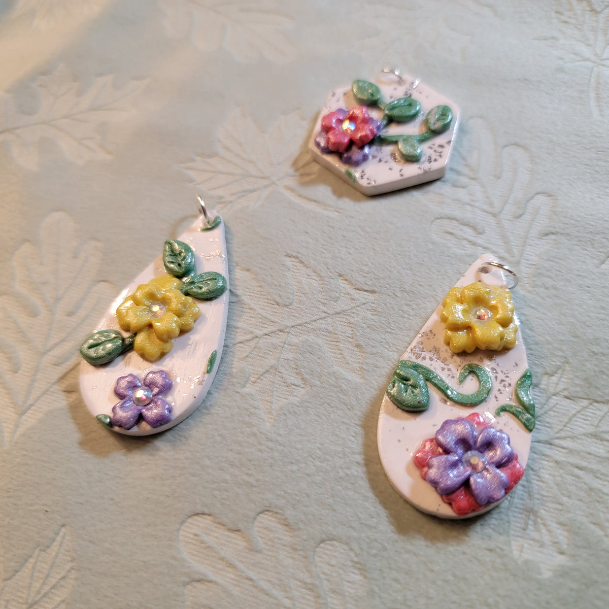 Polymer Clay Floral Pendants