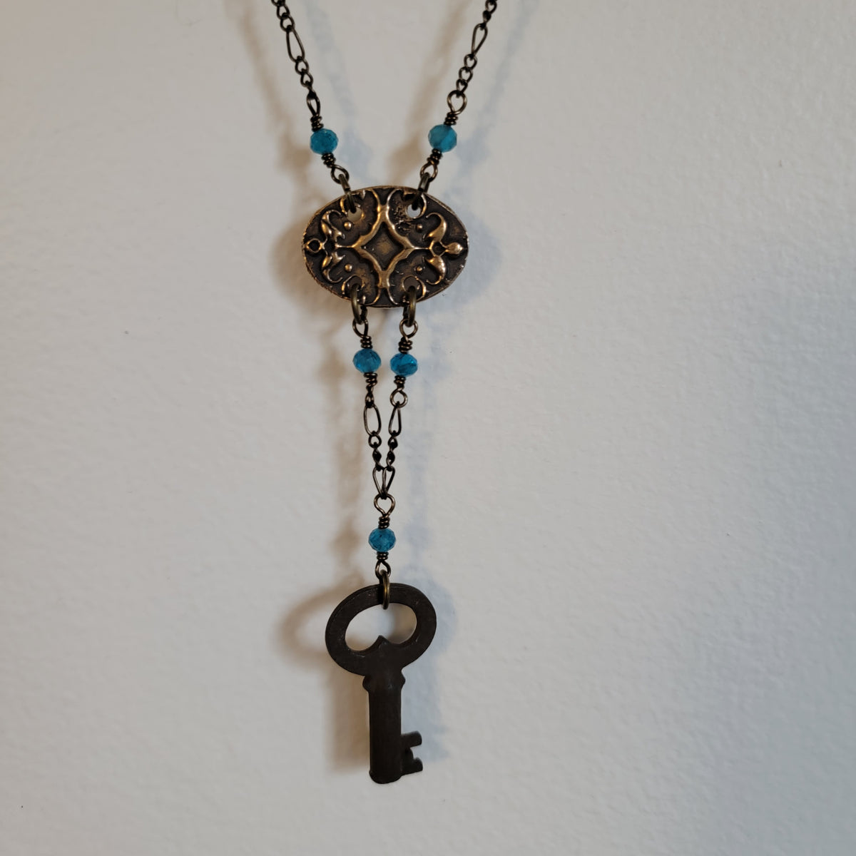 Bronze Apatite Key Necklace
