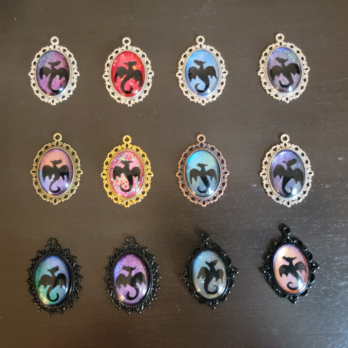 Small Painted Dragon Pendants Various Colors