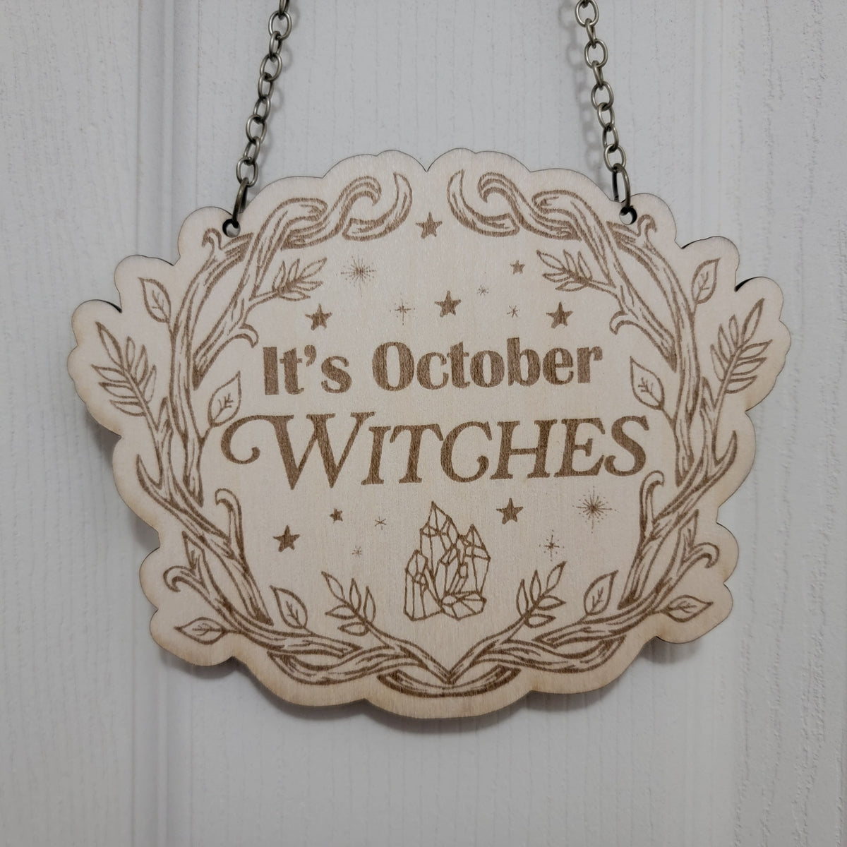 It's October Witches Hanging Sign