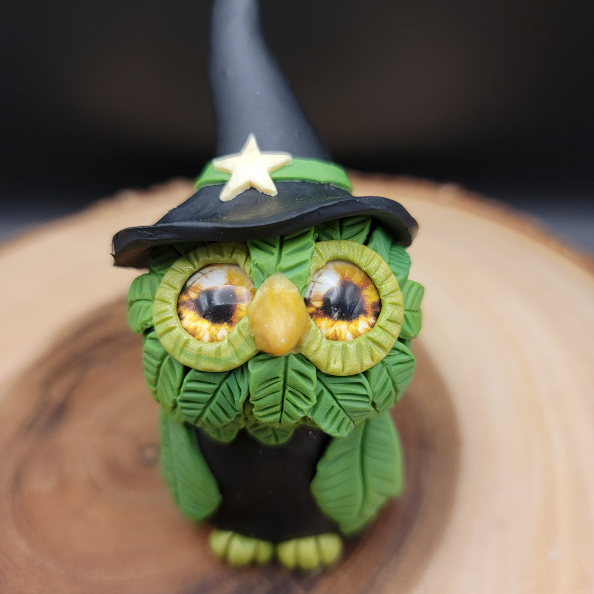 Witchy Owl Green & Black (Small)