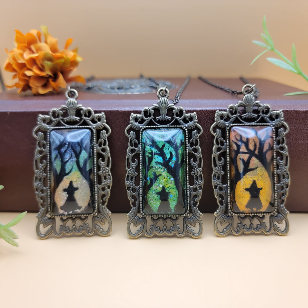 Witch in the Woods Pendants - Antique Bronze