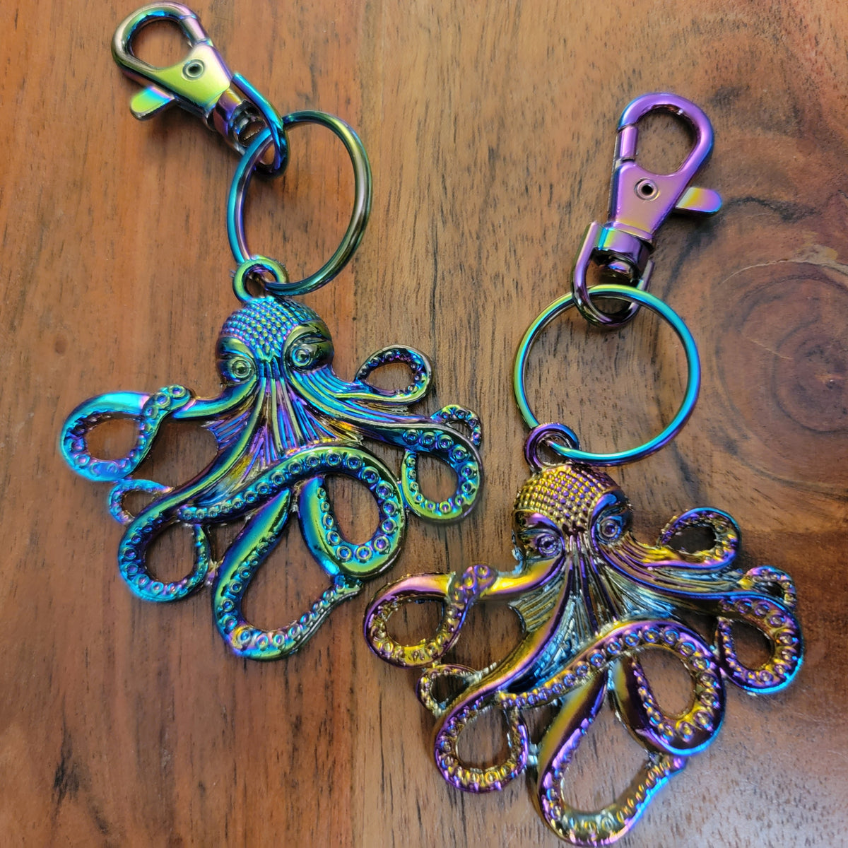 Rainbow Octopus Keychain