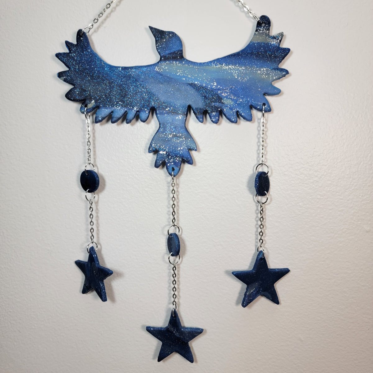 Bird Wall Hanging (Blue & Silver)