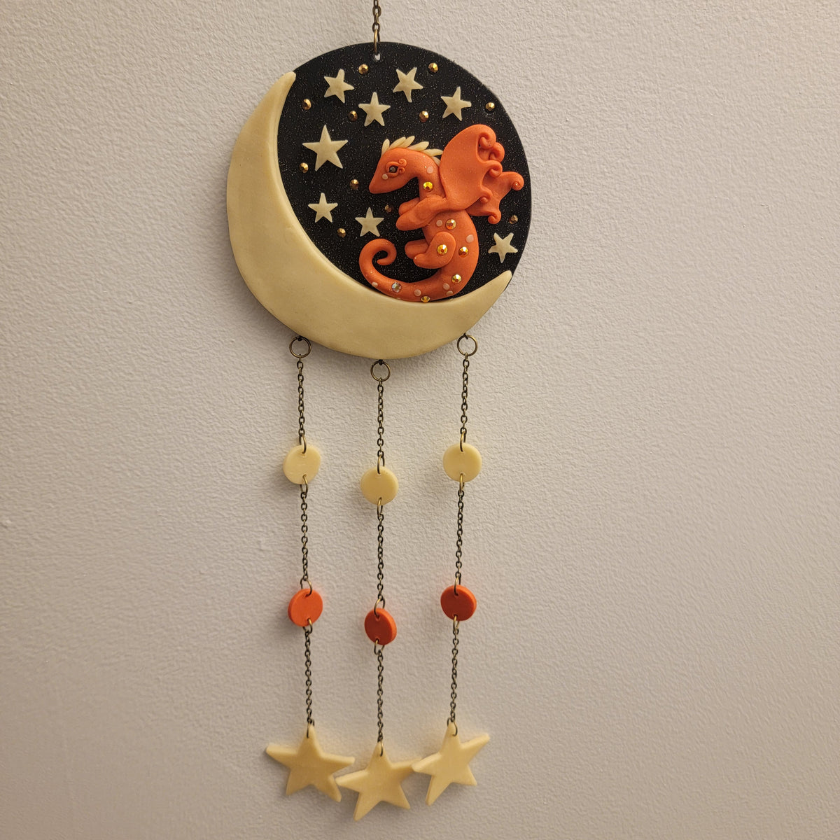 Moon Dragon Wall Hanging Orange Spotted