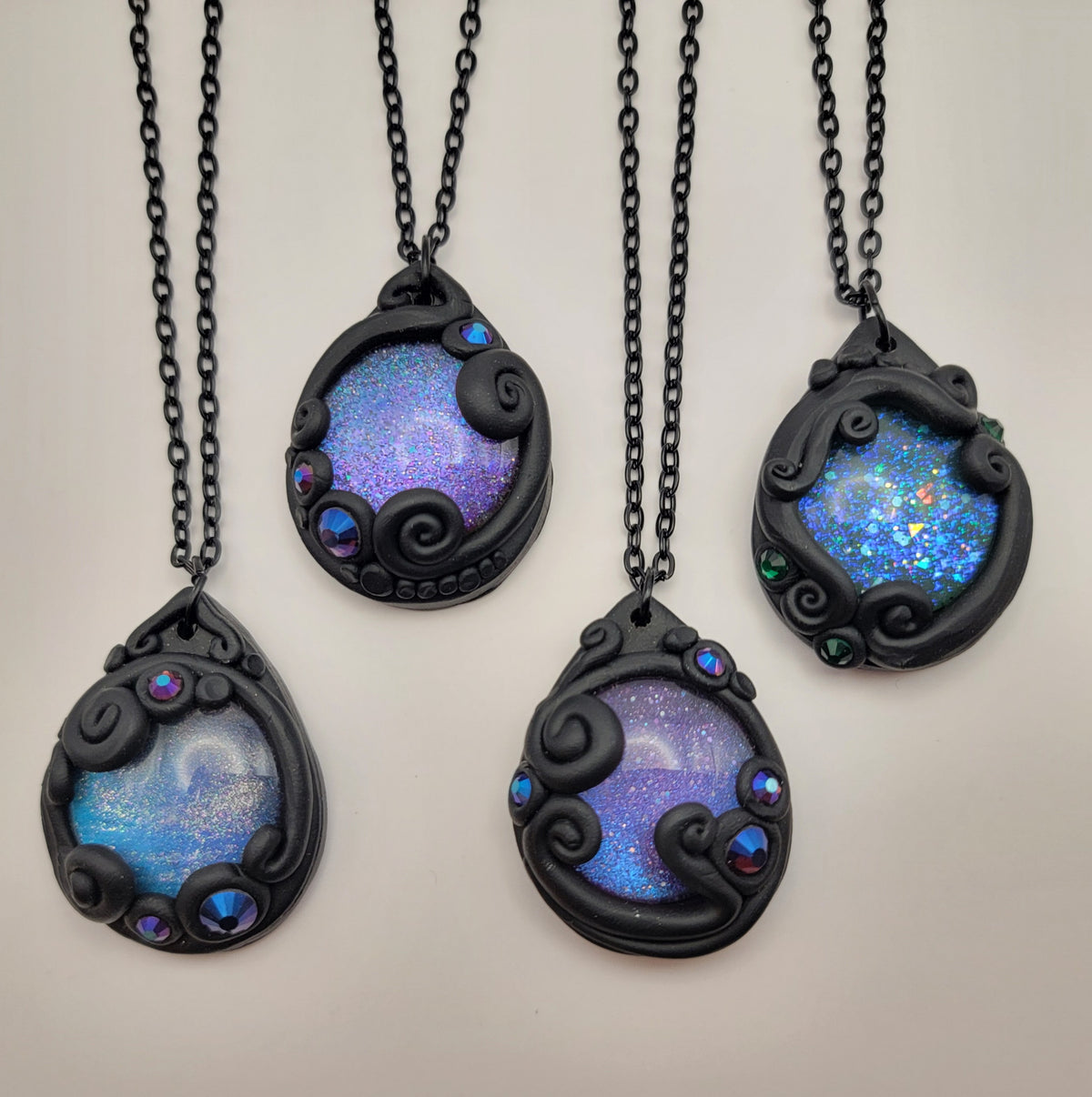 Magical Amulet Pendants (Large, Blues/Purples)