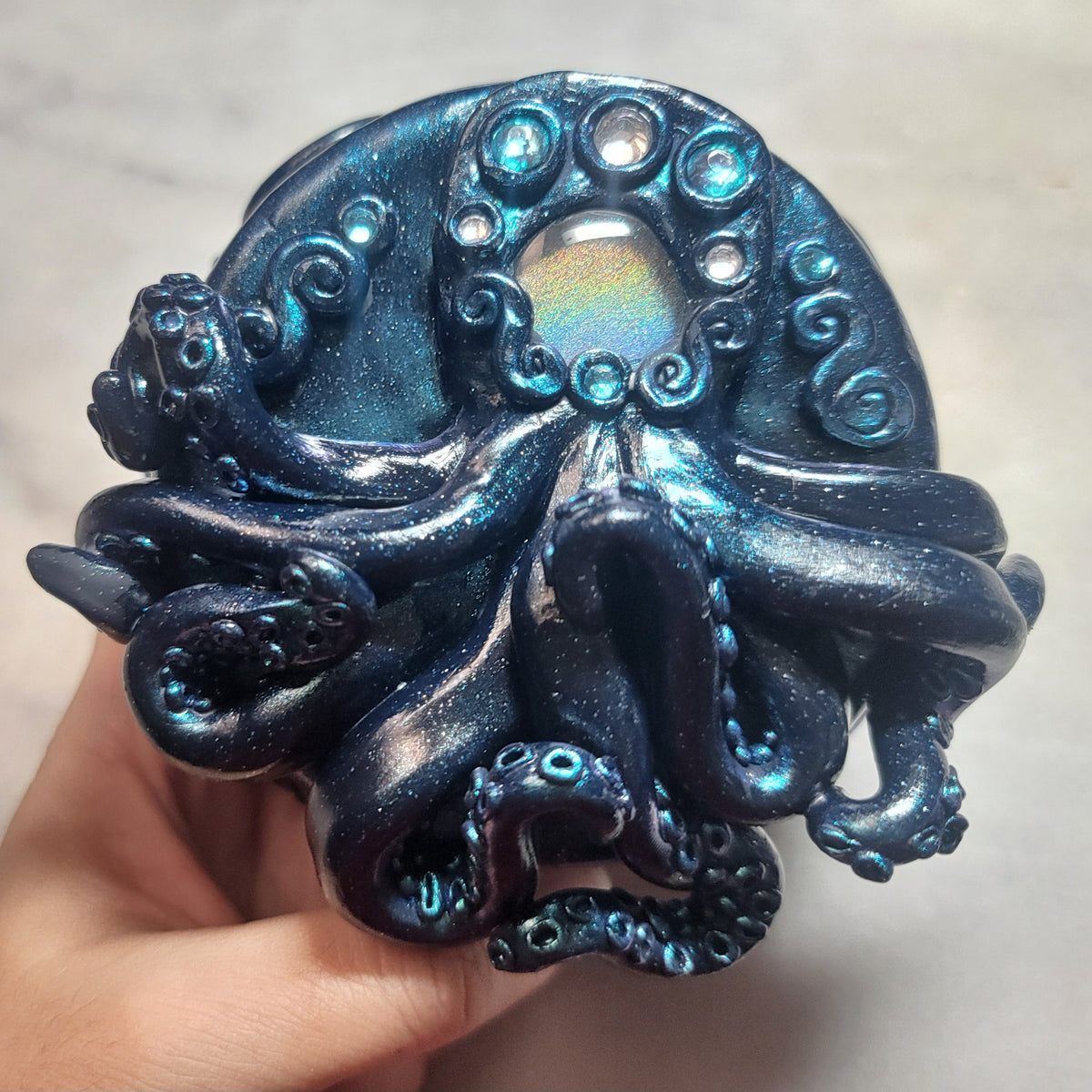 Midnight Blue Octopus Trinket Box