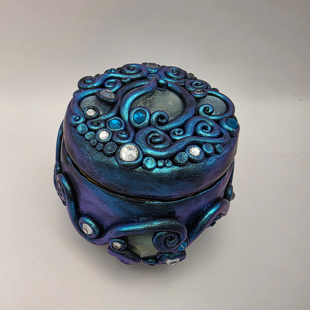Small Teal-Purple Trinket Box