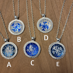 Small Blue Snowflake Pendants