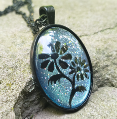 Hand Painted Flowers (Turquoise)