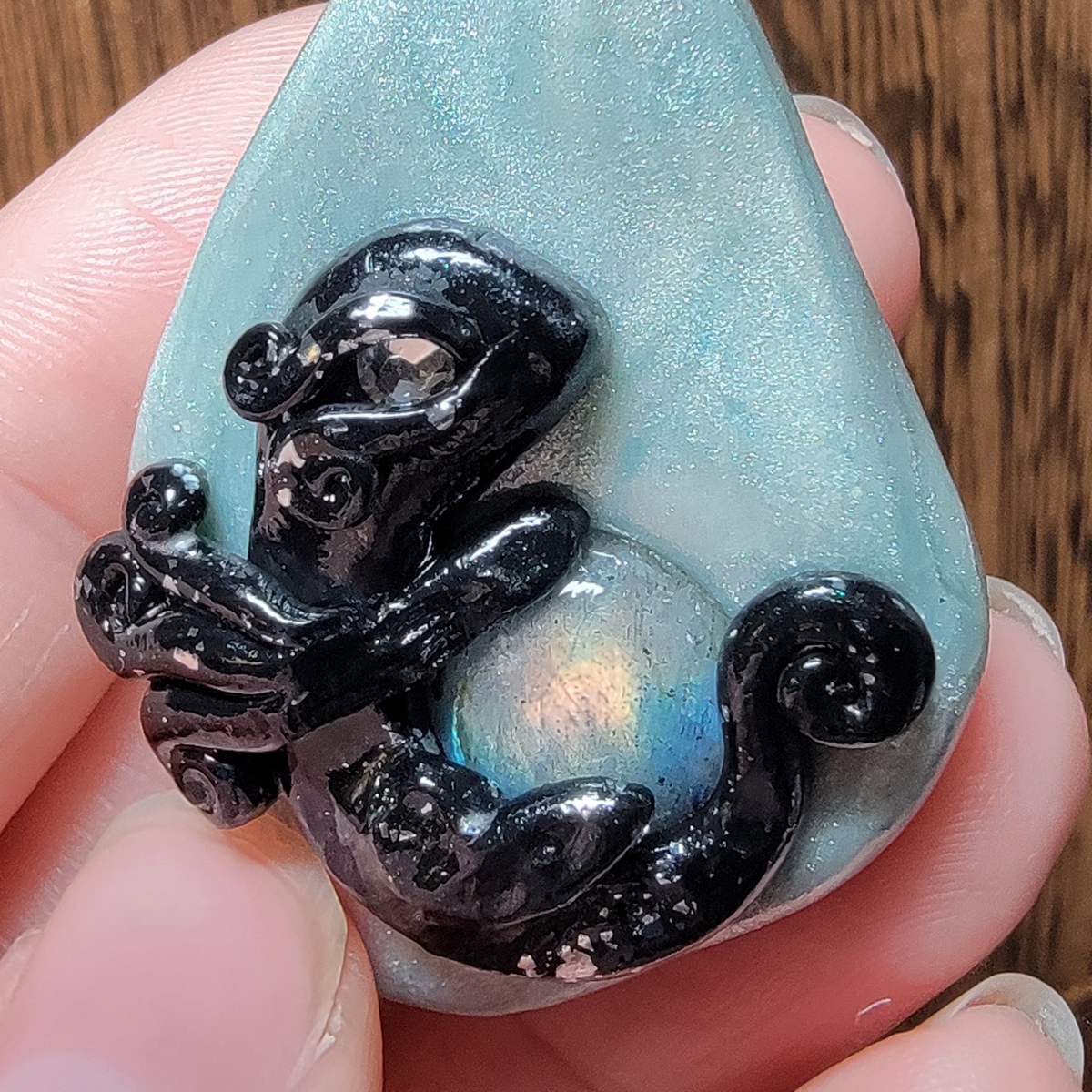 Black Labradorite Treasure Dragon