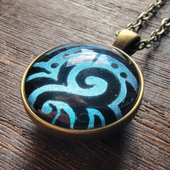 Double Sided Shimmer Swirl Pendant