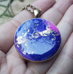 Resin Pendant: Blue & Pink