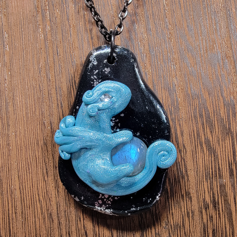 Blue Labradorite Treasure Dragon