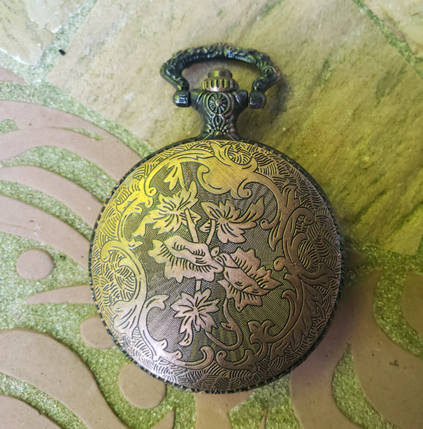 Copper Pocket Watch Library with Paint Dragon