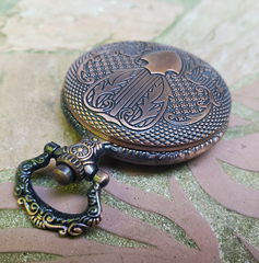 Pocket Watch Library with Blue Dragon, Copper